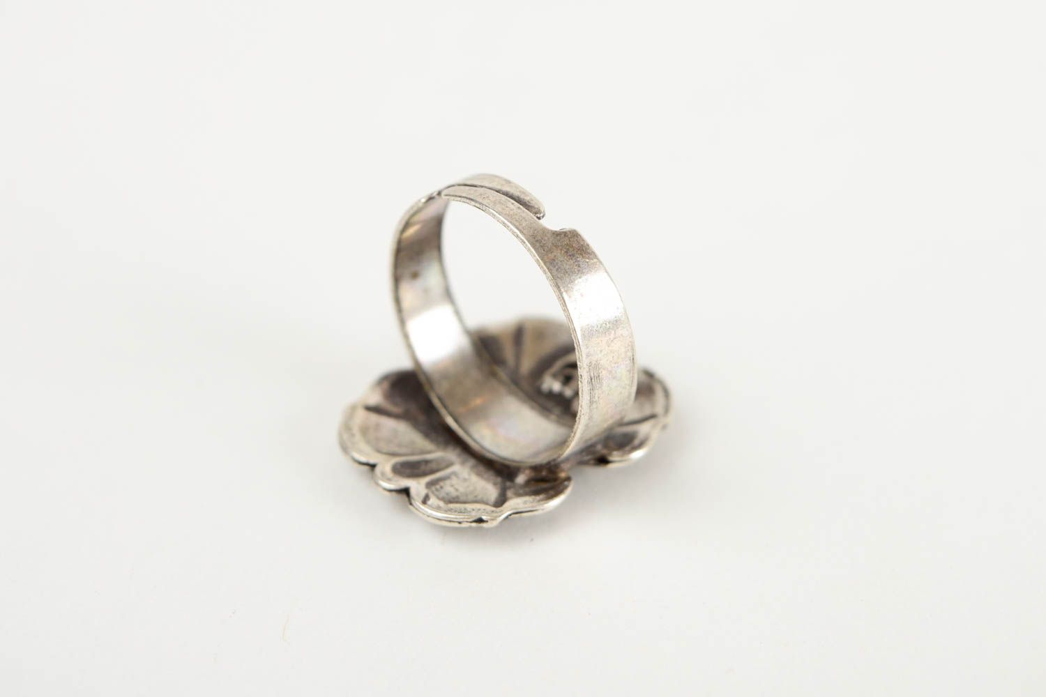 Кольцо ручной работы металлическое украшение женский перстень литой красивый фото 5
