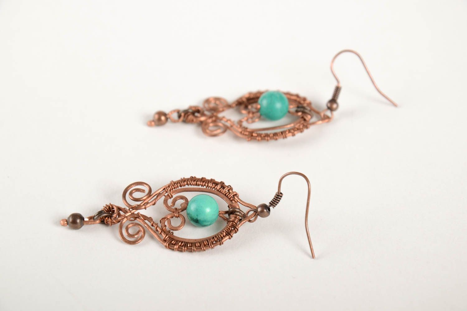 Handmade beautiful festive earrings stylish earrings with charms vintage jewelry photo 3