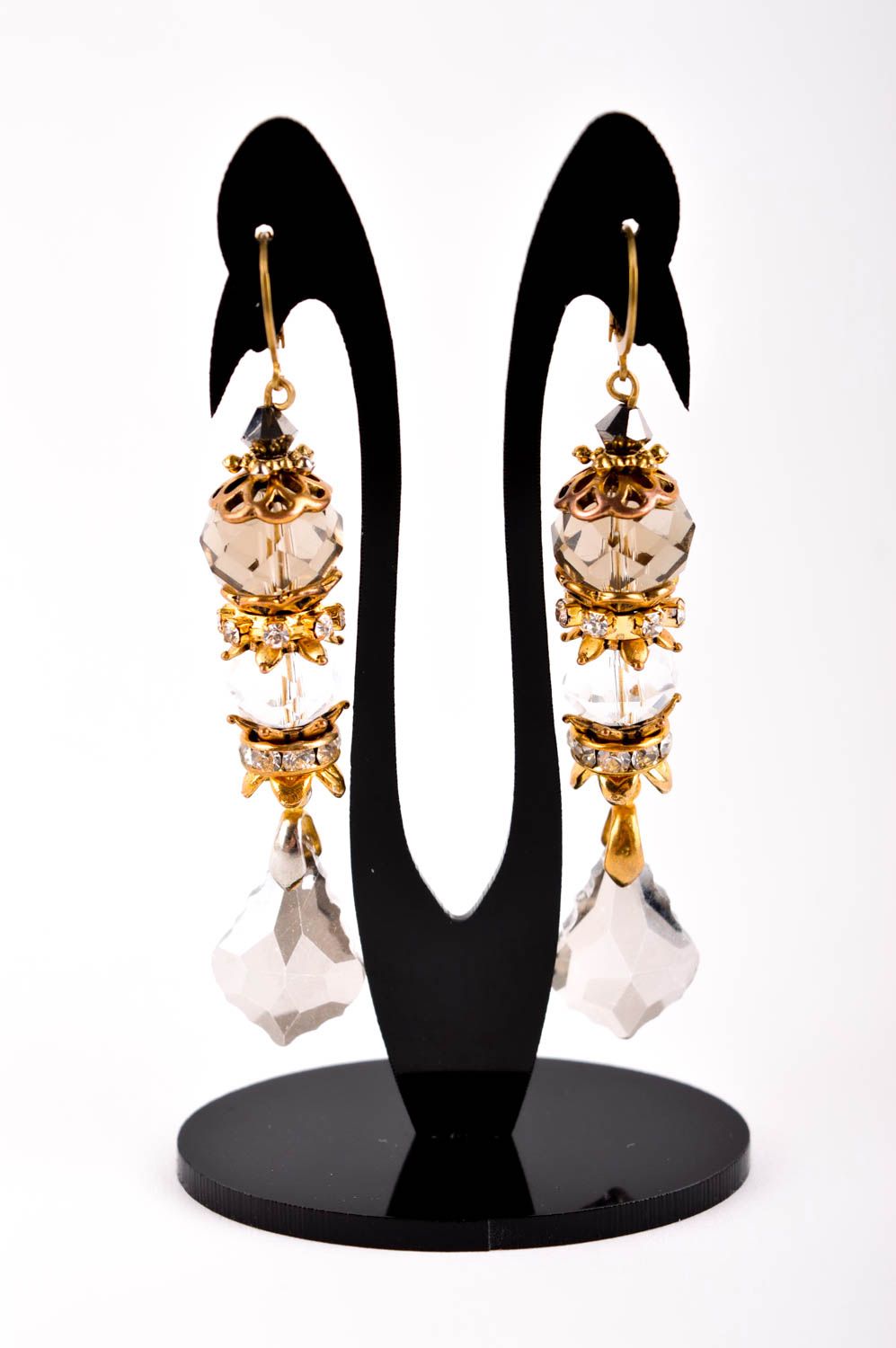 Handmade Kristall Ohrringe ausgefallener Ohrschmuck Accessoire für Frauen lang foto 2