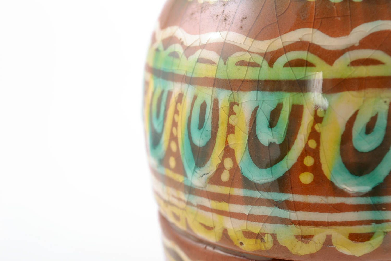 Large handmade designer decorative ceramic Easter egg painted with glaze photo 3