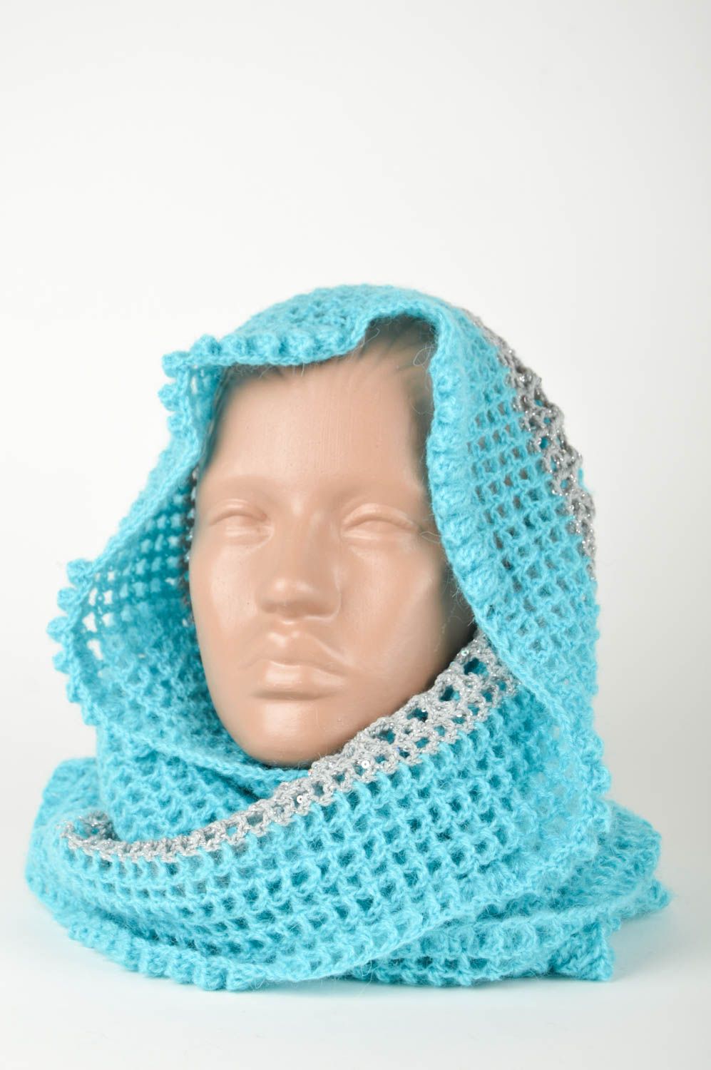 Infinity scarf designer scarves handmade crochet scarf ladies accessories photo 3
