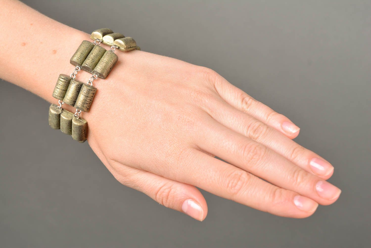 Bracciale in argilla polimerica fatto a mano braccialetto originale da donna foto 2
