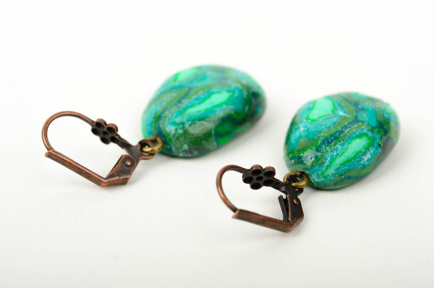 Dangling earrings handcrafted jewelry polymer clay cool earrings gifts for girls photo 4