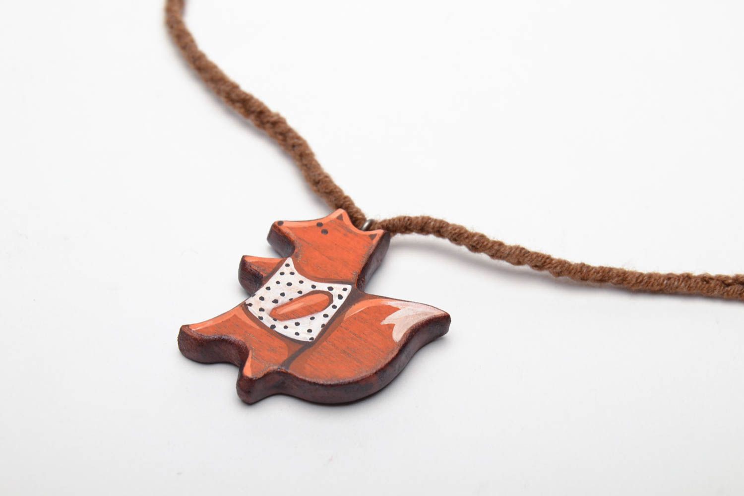 Wooden pendant in the shape of fox photo 3