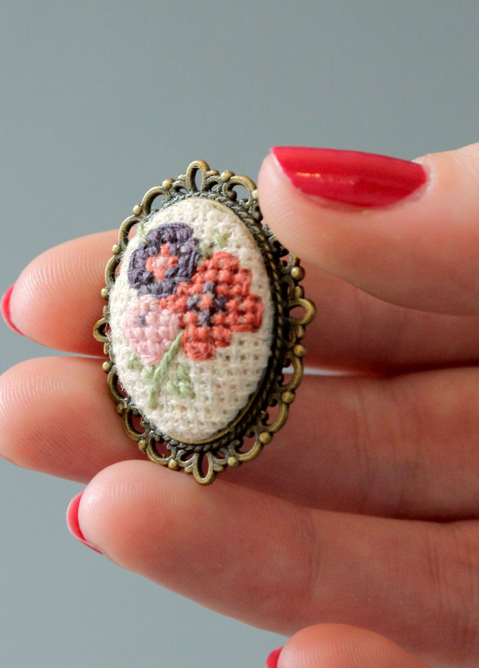 Brooch with embroidery  photo 5
