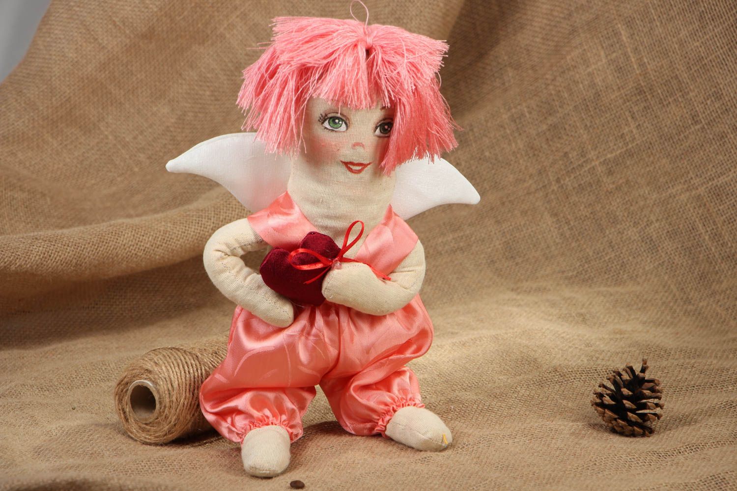 Мягкая игрушка Ангел в розовом фото 4