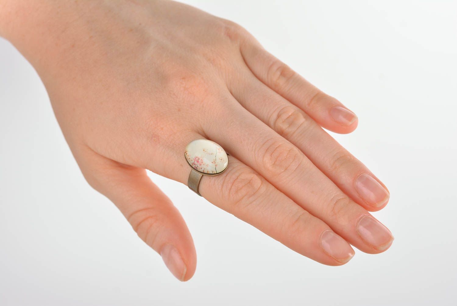 Кольцо ручной работы кольцо из металла модное кольцо для девушек красивое фото 3