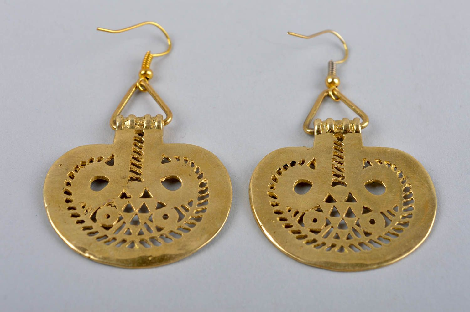 Handmade metal earrings dangling earrings stylish designer accessories photo 4
