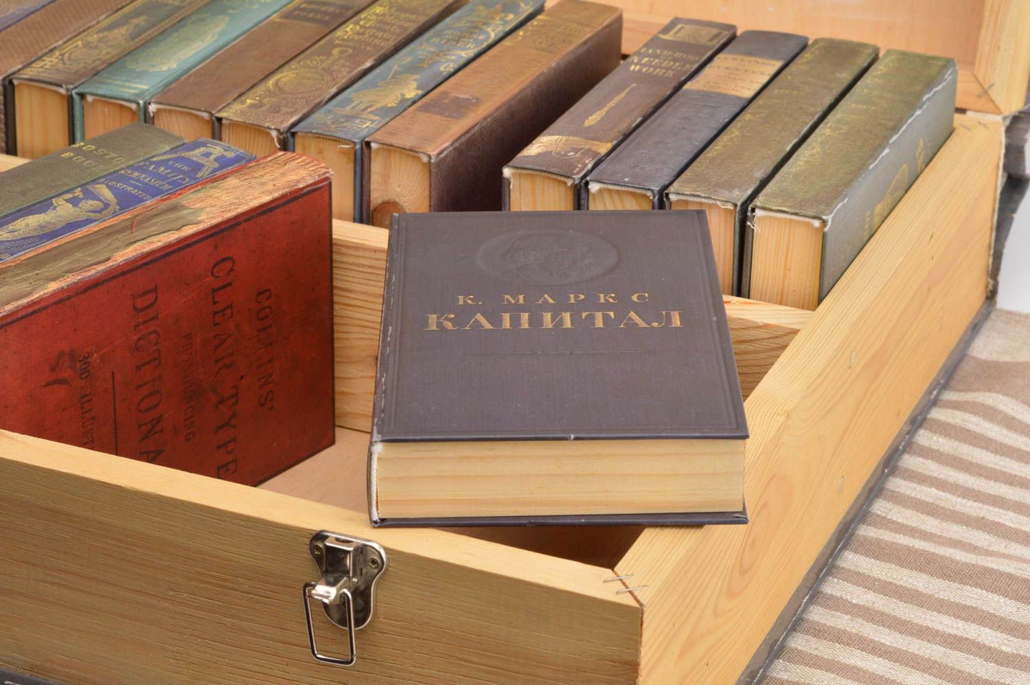 Handmade box unique gift decorative items carved book box wooden item secret box photo 1