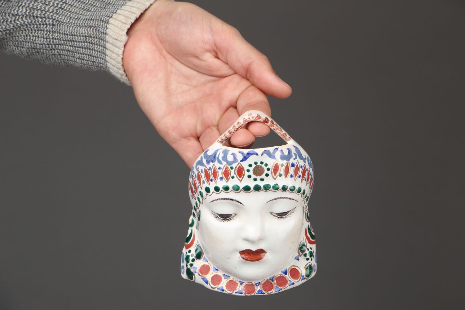 Deko Maske aus Keramik foto 4