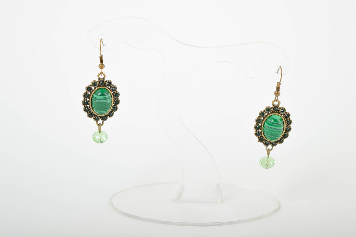 Small handmade glass bead earrings elegant beaded earrings fashion trends photo 2