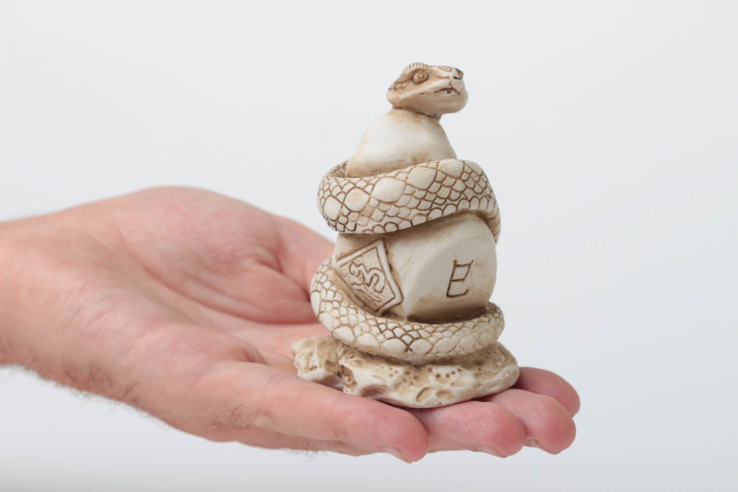 Figurine décorative fait main Petite statue Déco maison ethnique Serpent photo 5