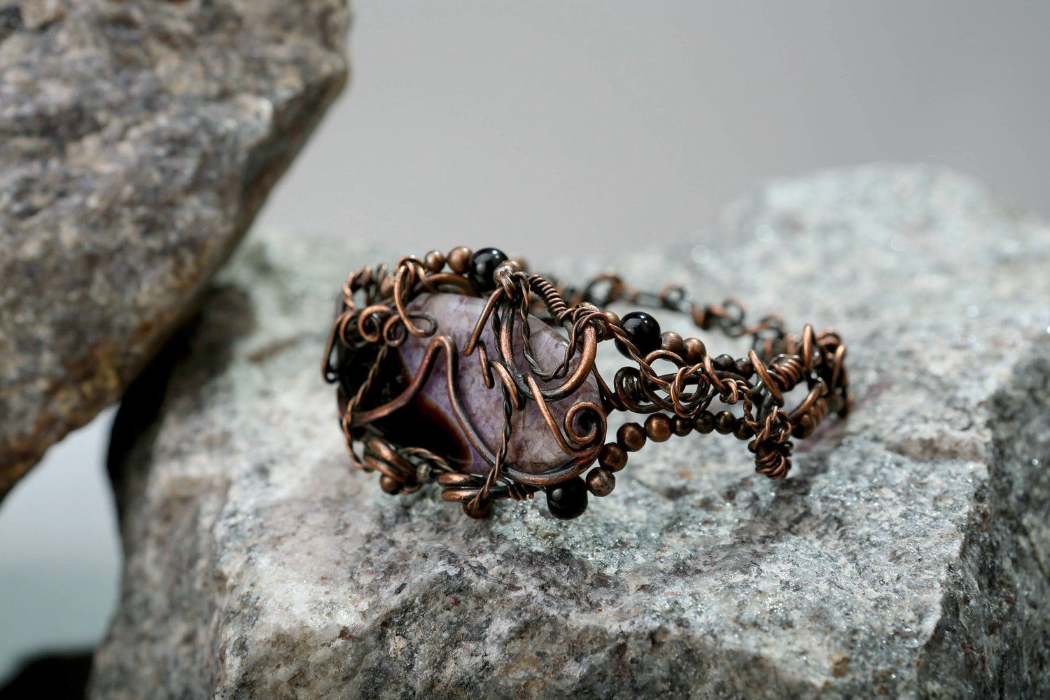 Copper bracelet with agate Diadem of Venus photo 1