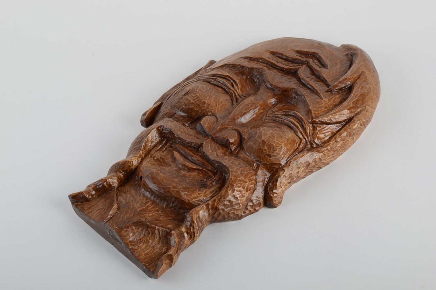 Máscara artesanal de madera para pared Cosaco foto 2
