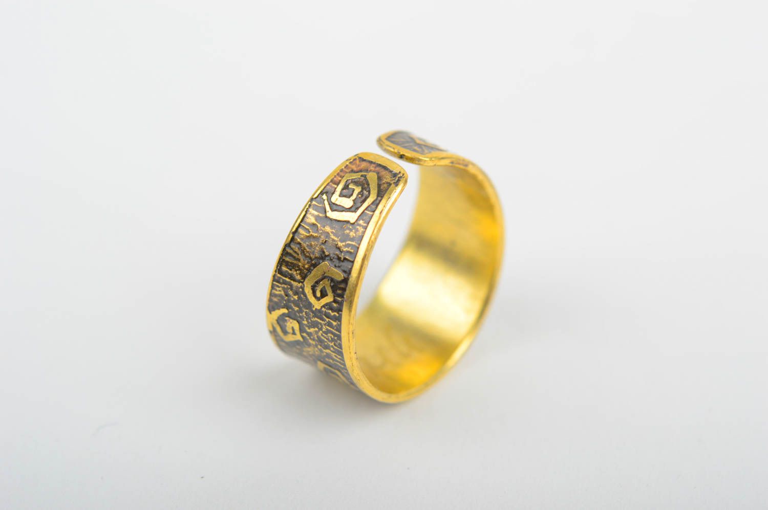 Handmade female brass ring designer unusual ring metal accessory gift for her photo 5