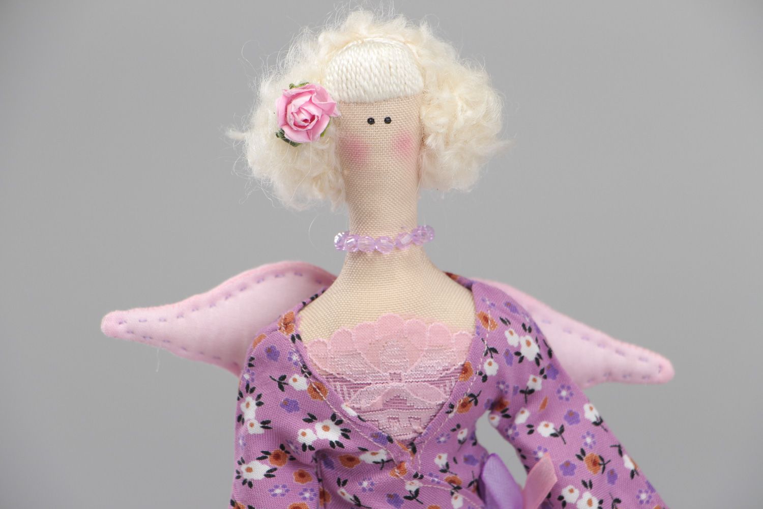Künstlerische weiche handmade Puppe aus Textil Engel für Haus Deko foto 2