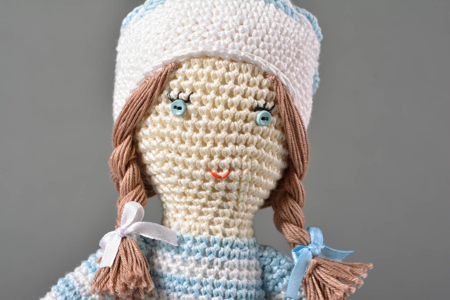 Jouet poupée fait main Jouet tricot en coton au crochet Cadeau enfant original photo 2