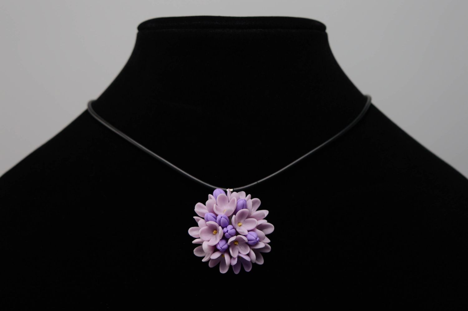 Cold porcelain necklace Lilac photo 3