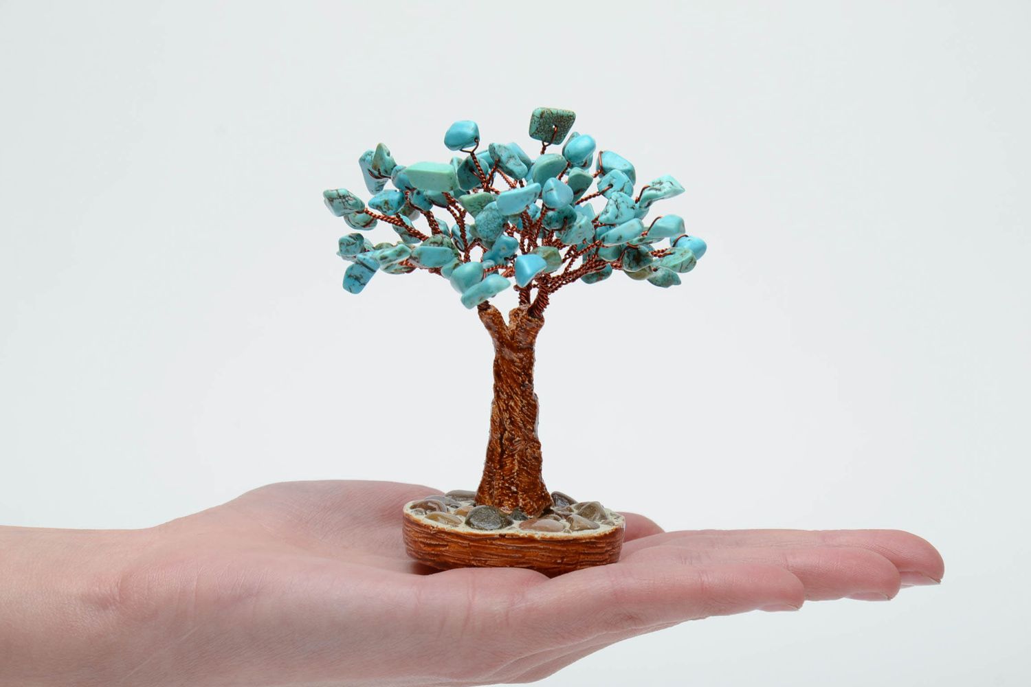 Natural gemstone bonsai with turquoise photo 5