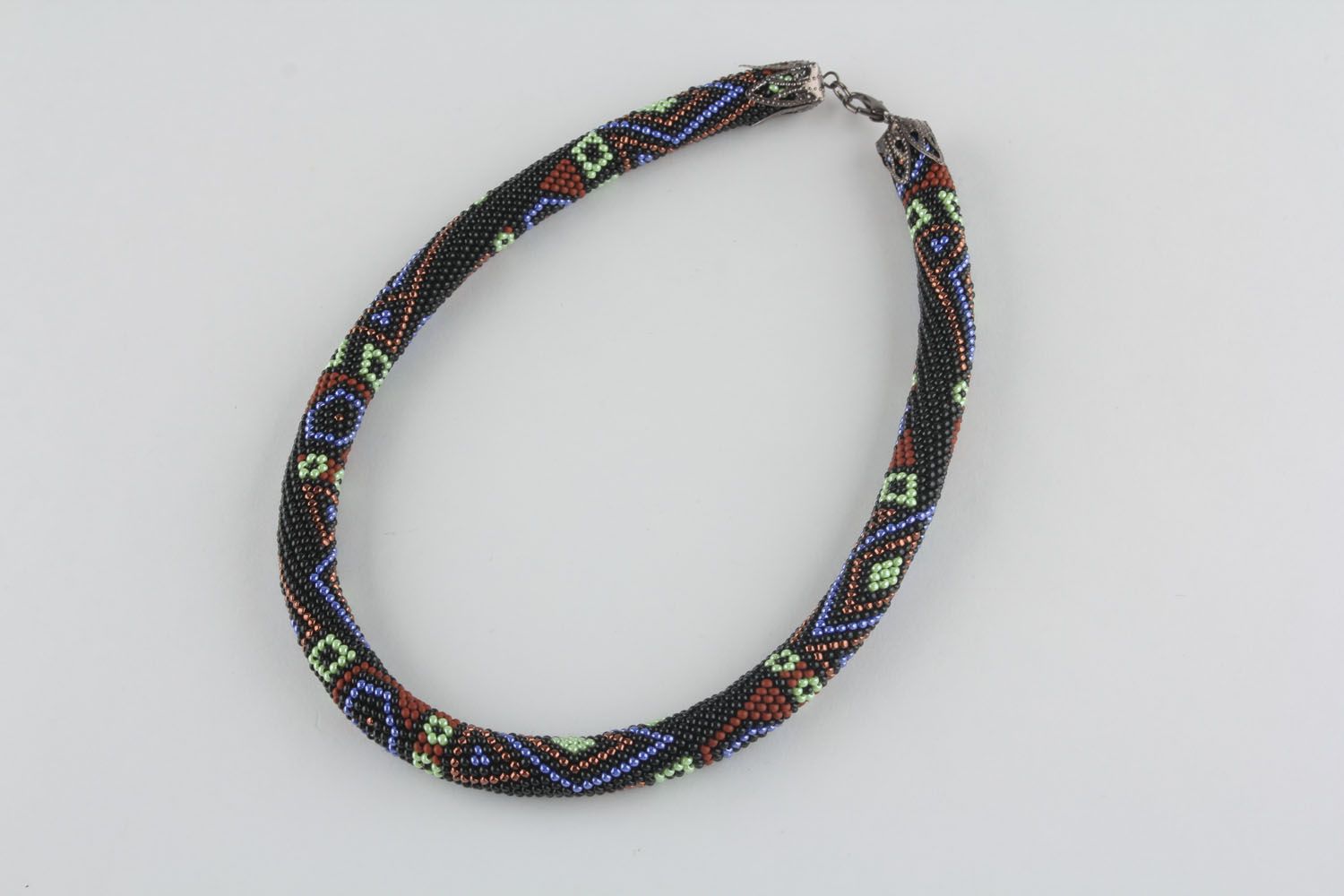 Unusual beaded cord necklace photo 3