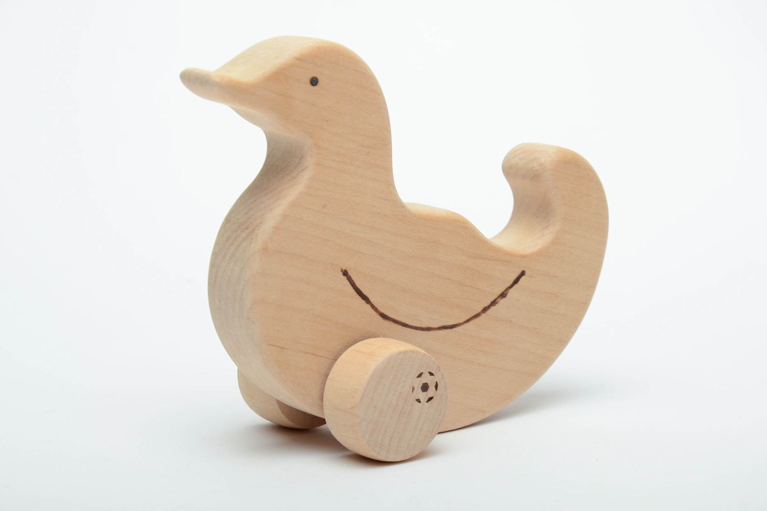 Wooden wheeled toy Duck photo 3