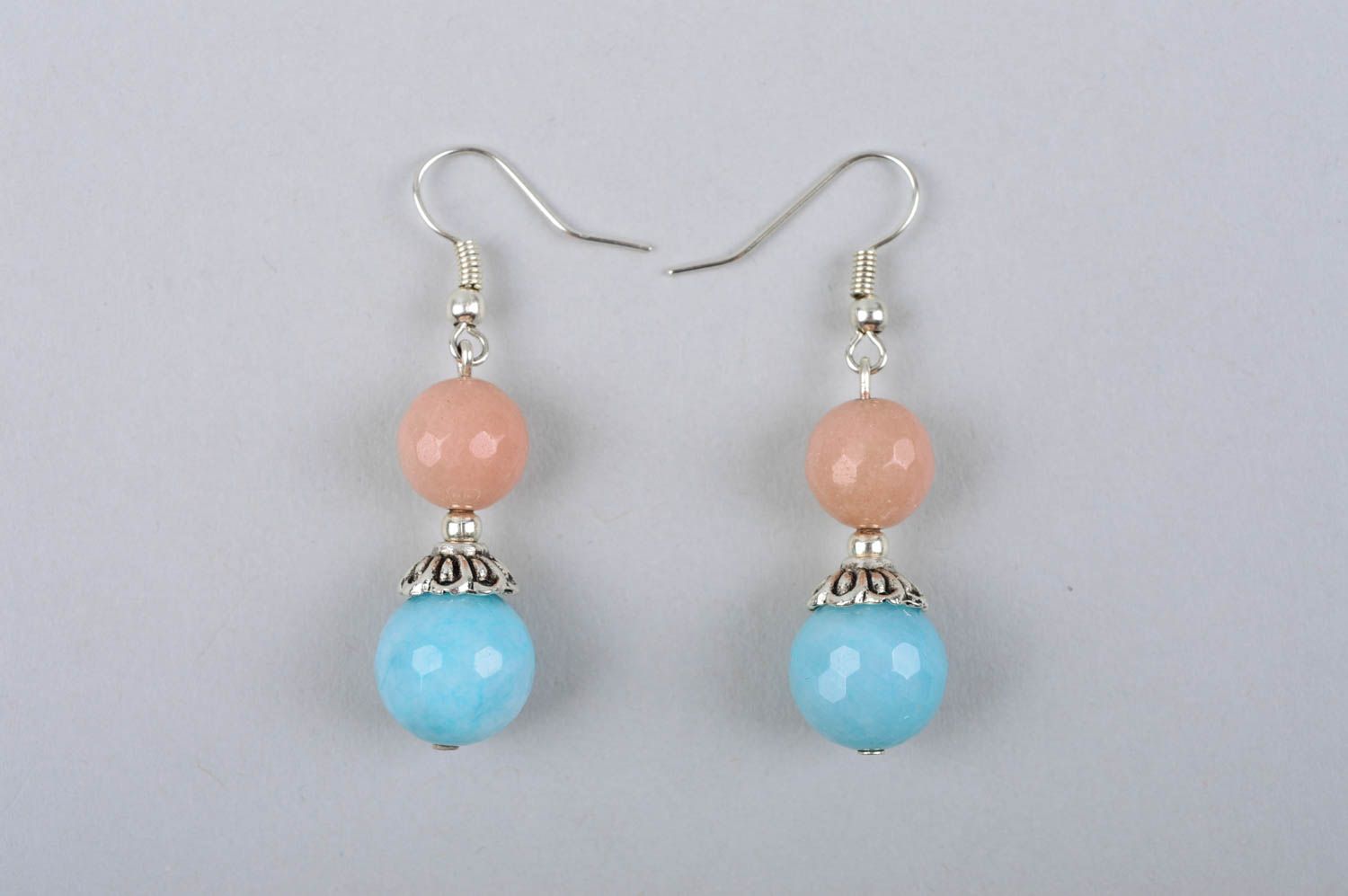 Handmade earrings agate pendant fashion natural stone accessory woman gift idea photo 3