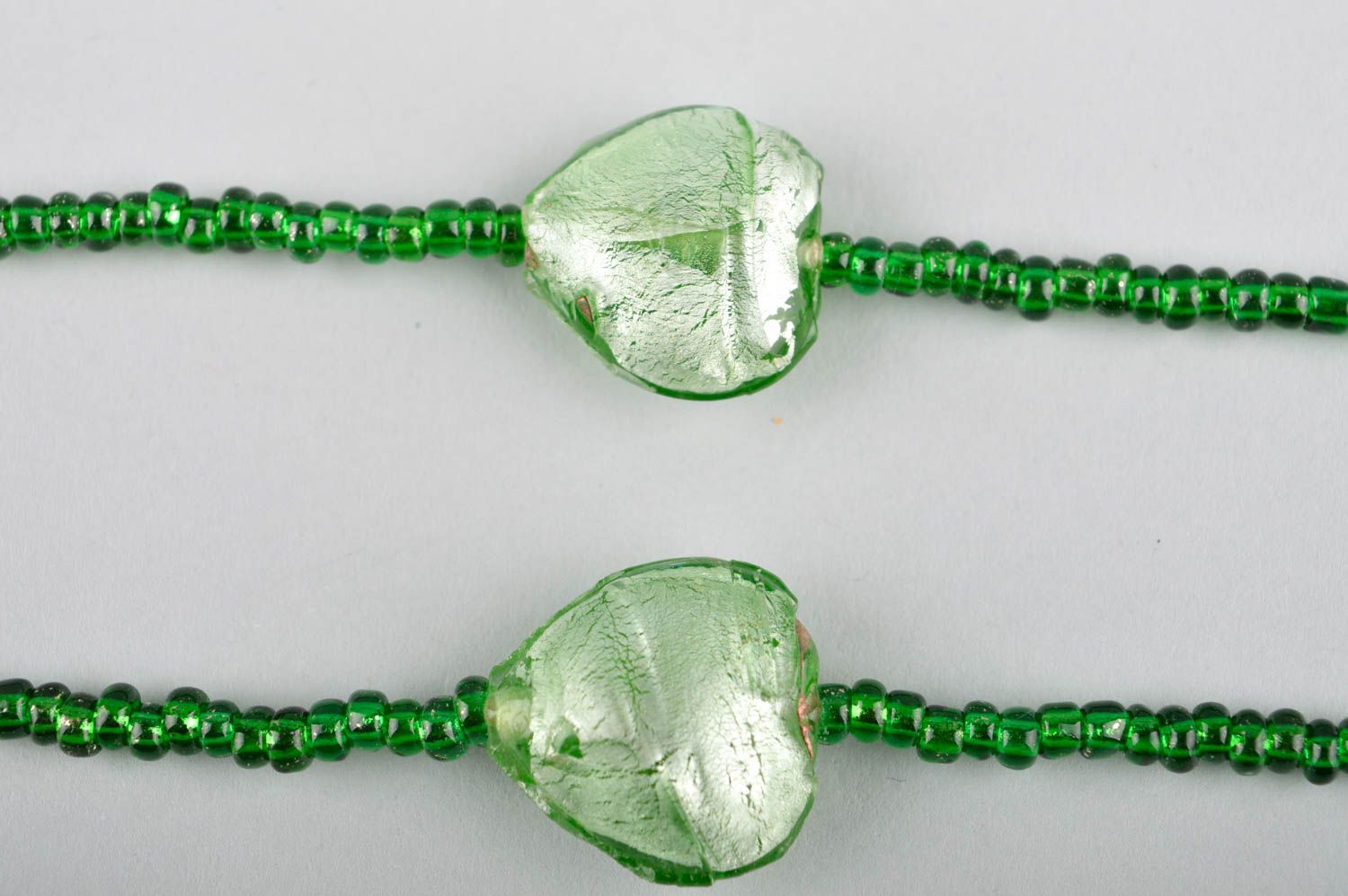 Зеленая цепочка для очков ручной работы украшение из бисера аксессуар для очков фото 3