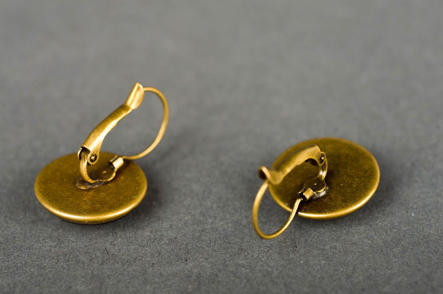 Nice handmade earrings metal craft cabochon earrings accessories for girls photo 5