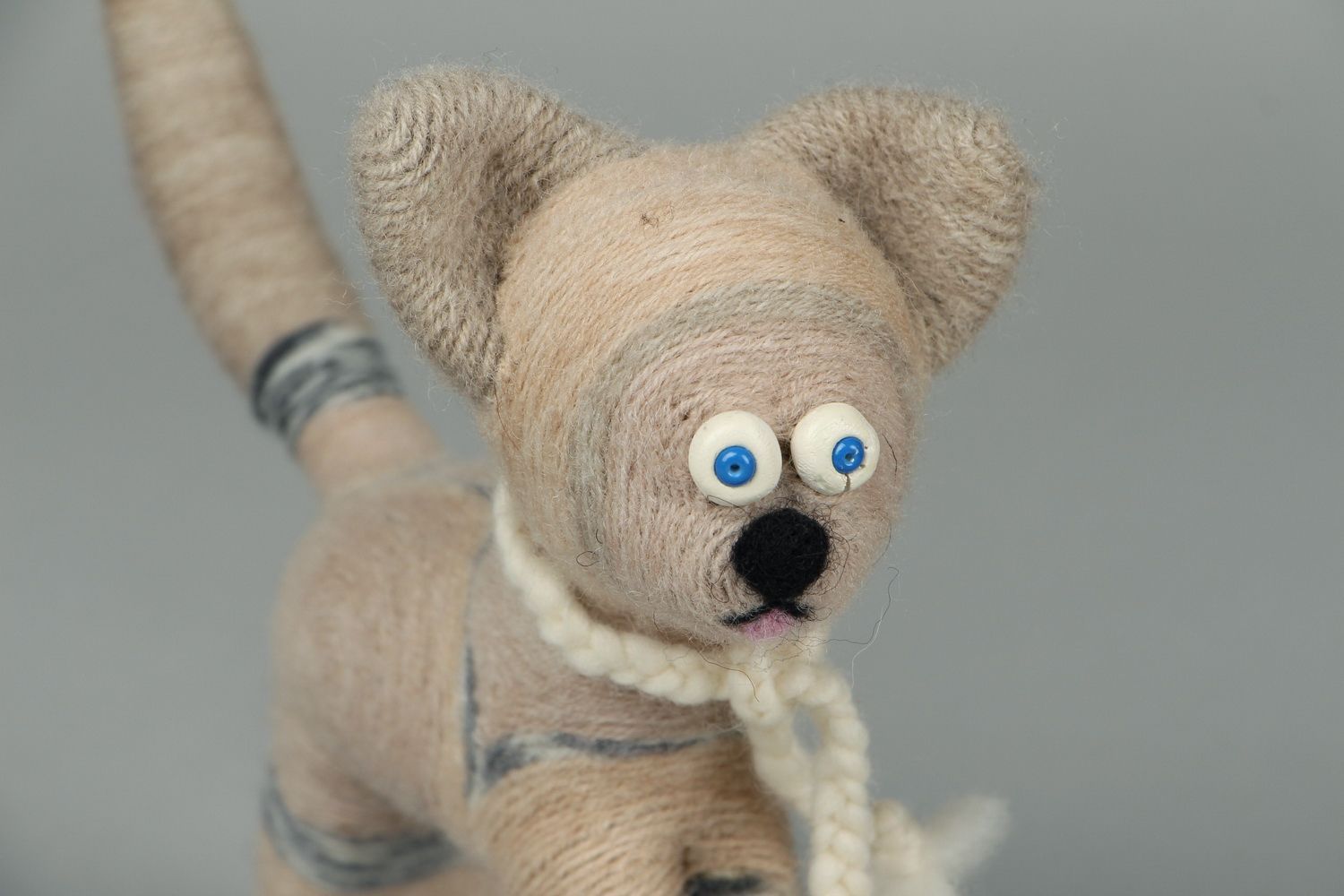 Author's woolen toy Gray Cat photo 2