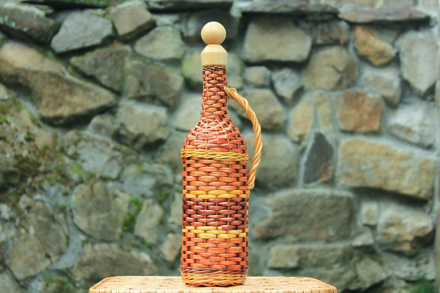 Bottle with wooden cork photo 1