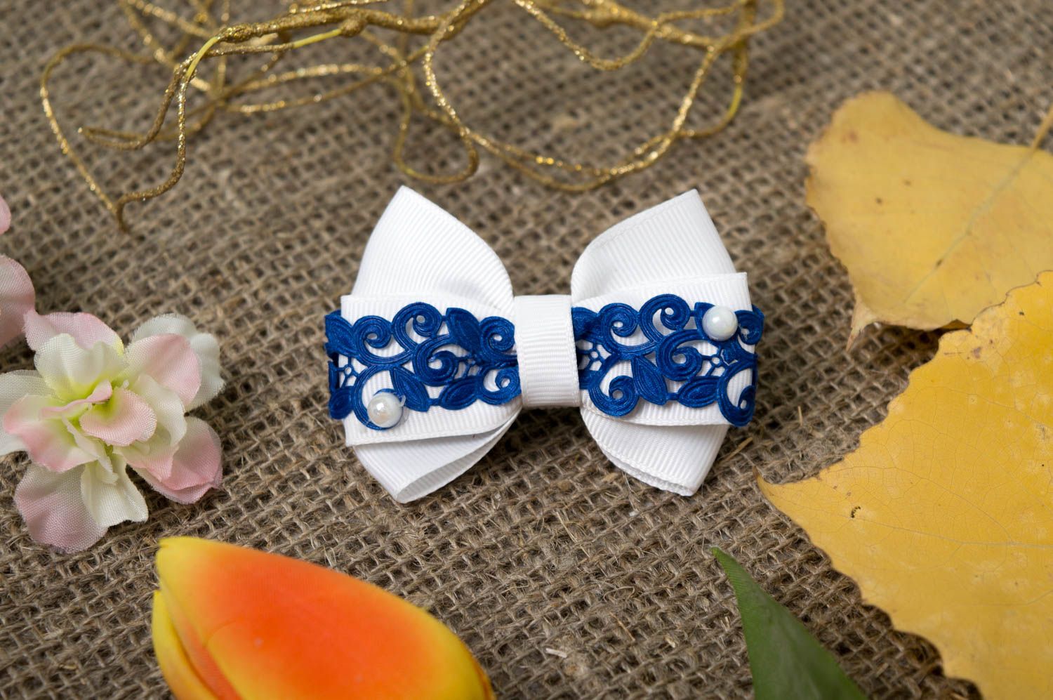 Handmade hair scrunchie bow hair tie bows for girls cute hair bows gifts for her photo 1