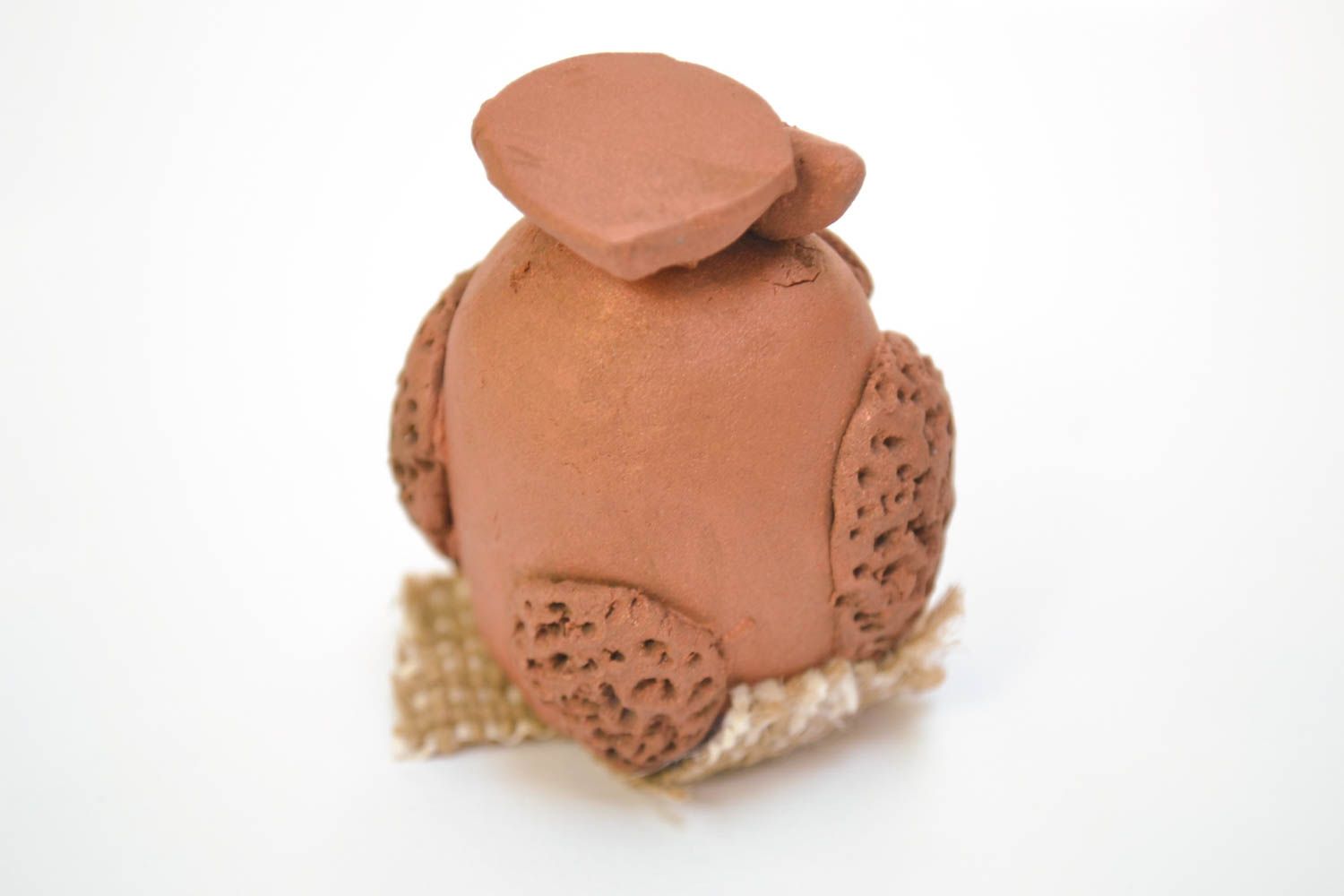 Figurina fatta a mano in ceramica carina civetta souvenir di terracotta foto 3