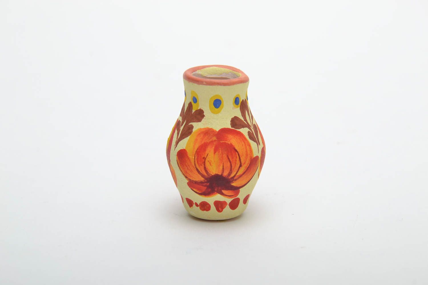 Маленькая керамическая вазочка декоративная статуэтка фото 2