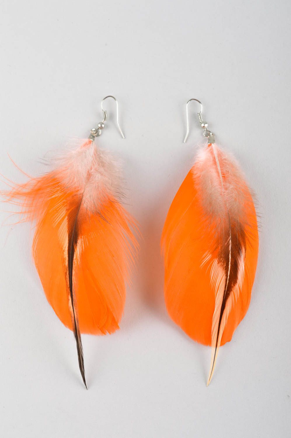 Feather earrings with charms bright accessories feather jewelry summer jewelry photo 3