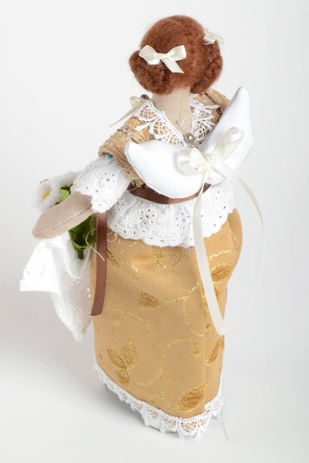 Handmade Stoff Puppe Haus Dekoration Deko Figur Geschenk für Frau Wirtin foto 4
