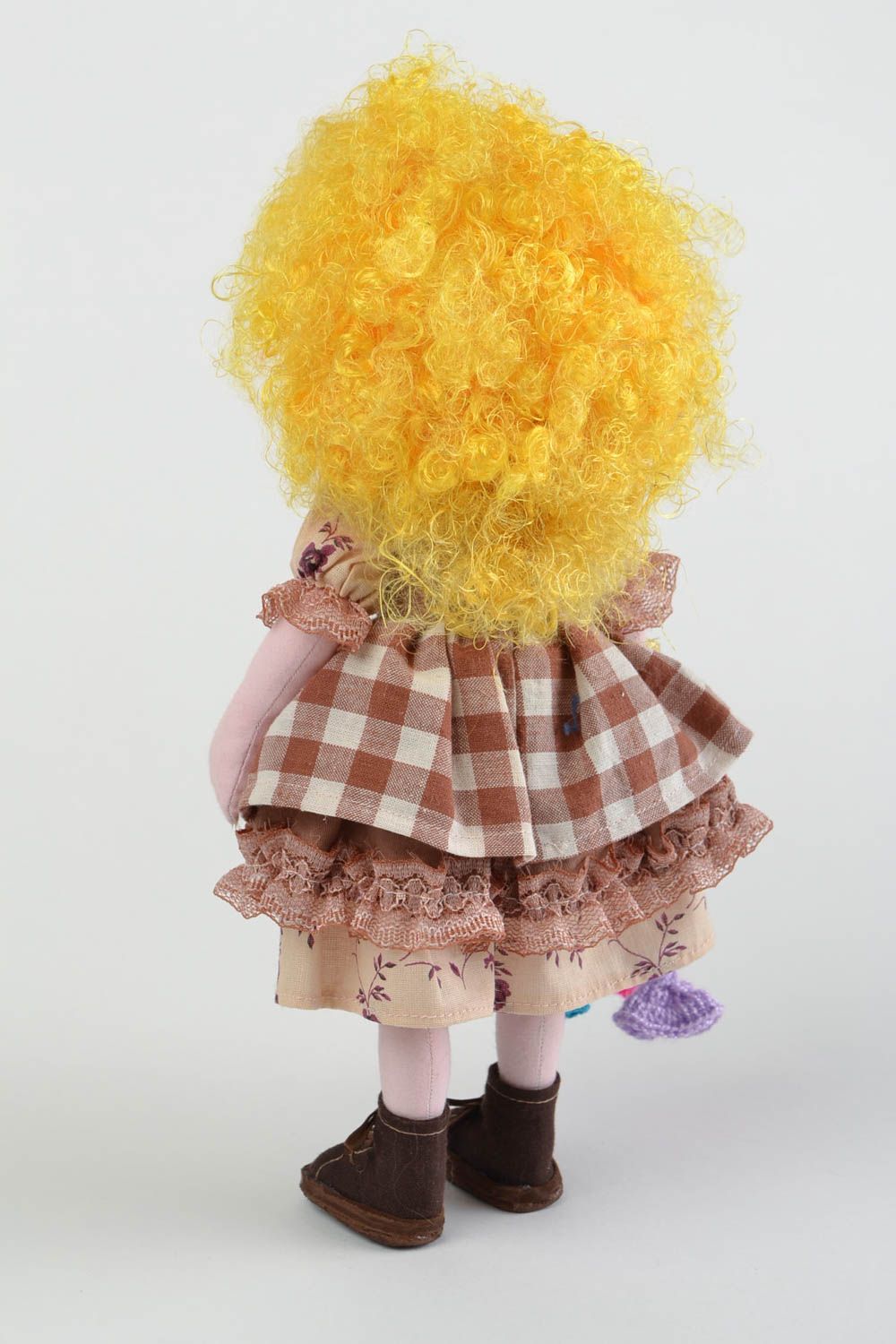 Weiche Interier Puppe aus Textil zum Spielen Leckermaul künstlerische Handarbeit foto 4