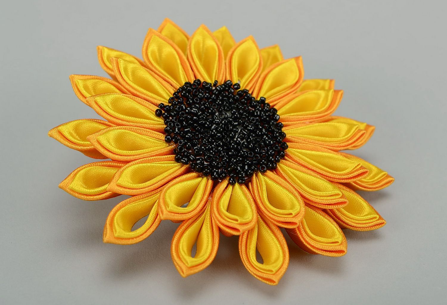Scrunchy with satin flower Sunflower photo 2