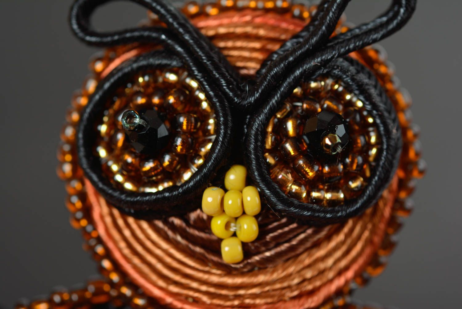 Soutache brooch handmade brooch evening accessories with natural stones photo 2