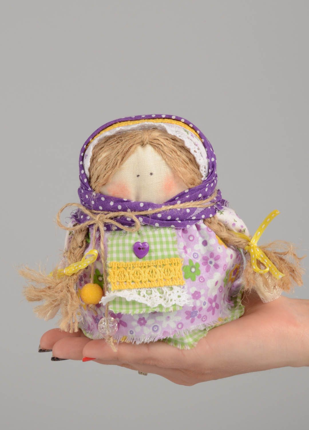 Кукла оберег зерновушка ручной работы авторская для декора в этническом стиле фото 5