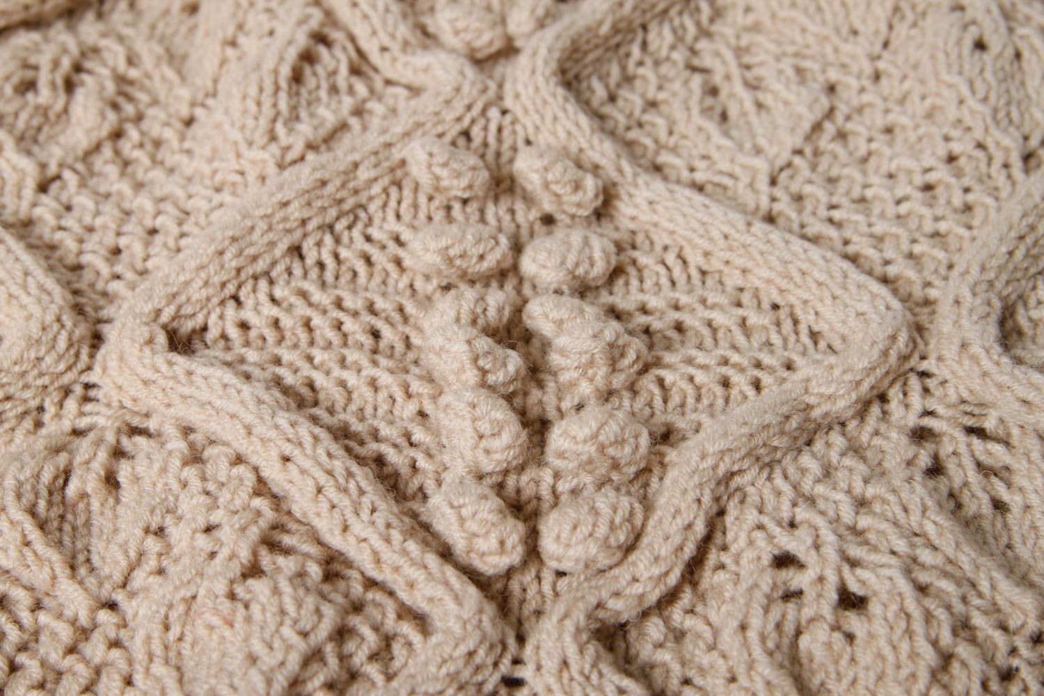 Beige Damen Schlauchschal handmade Winter Accessoires Schal aus Wolle stilvoll foto 5