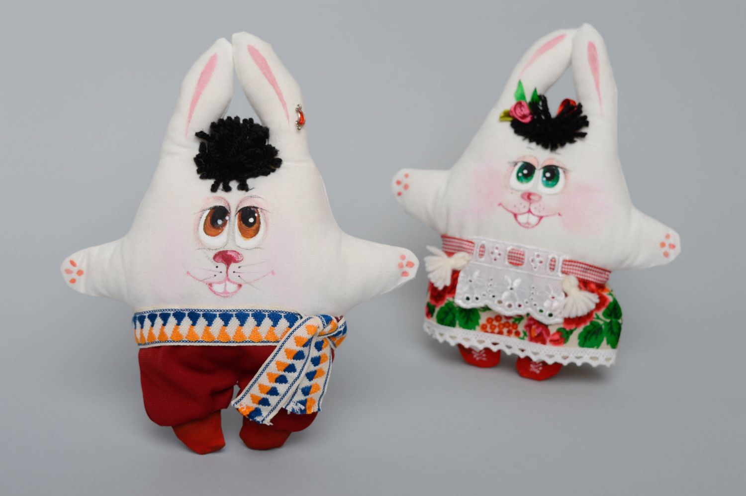 Handmade soft toy Rabbit in National Costume photo 5