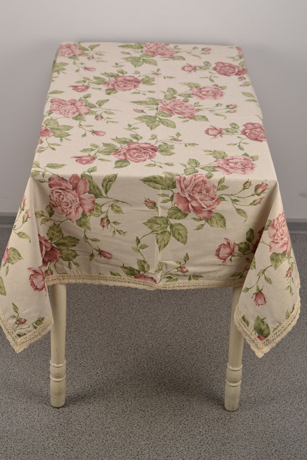 Large rectangular cotton and polyamide tablecloth photo 4