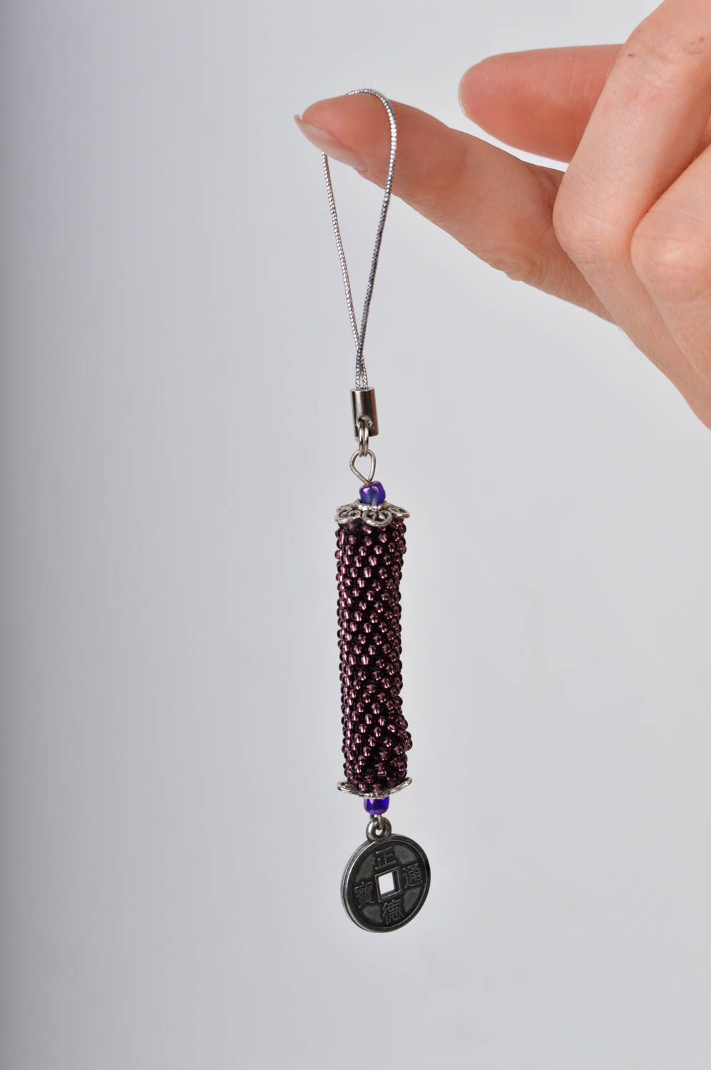 Porte-clés fantaisie violet Porte-clés fait main perles de rocaille Petit cadeau photo 2