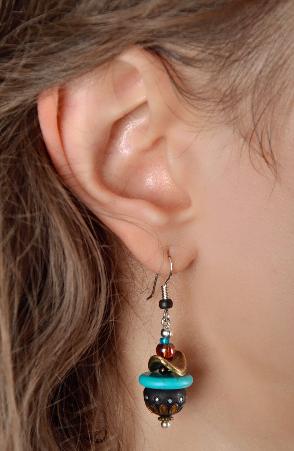 Boucles d'oreilles céramiques faites main photo 4