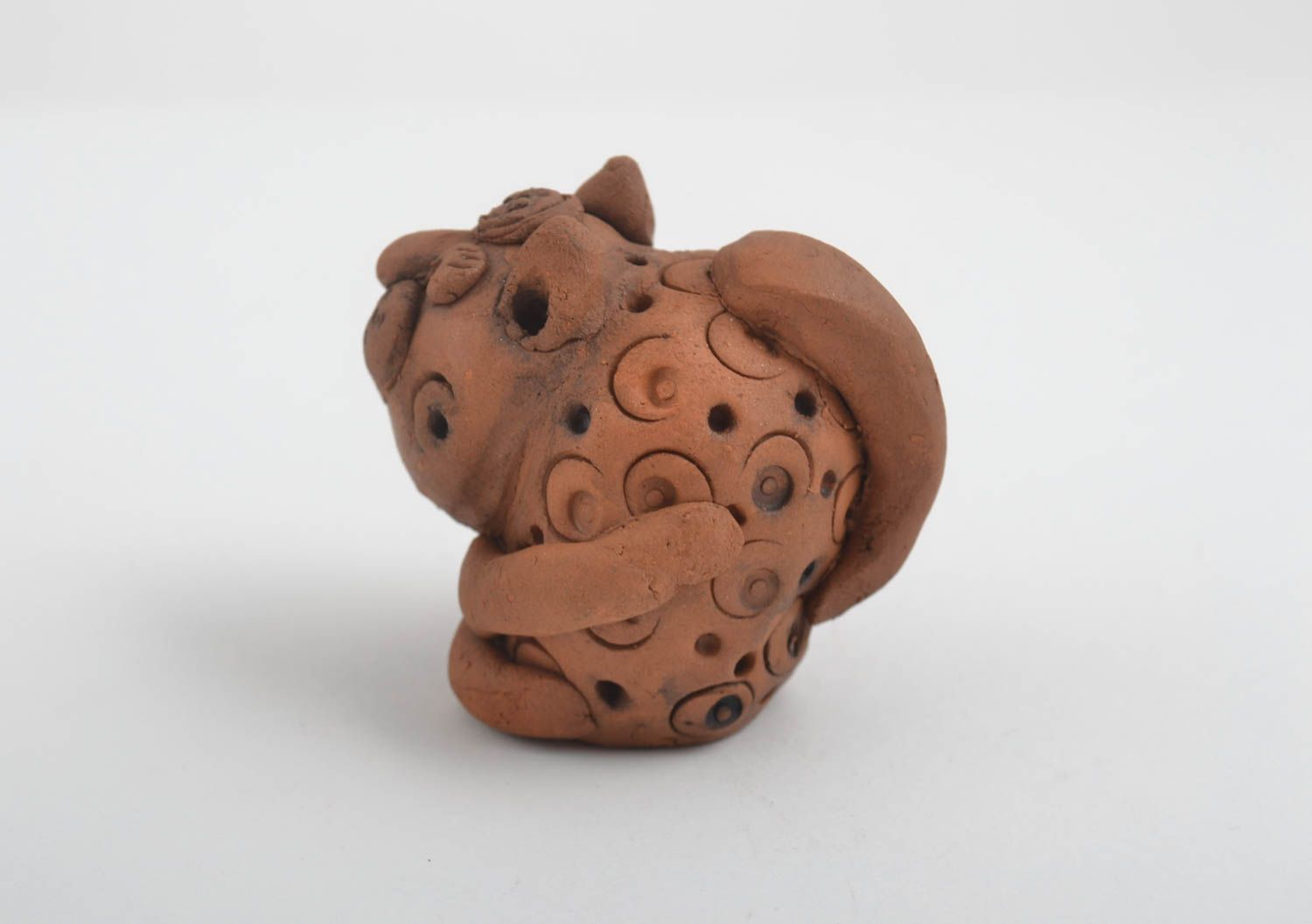 Фигурка из глины ручная работа подарки статуэтка из глины в виде котика фото 4