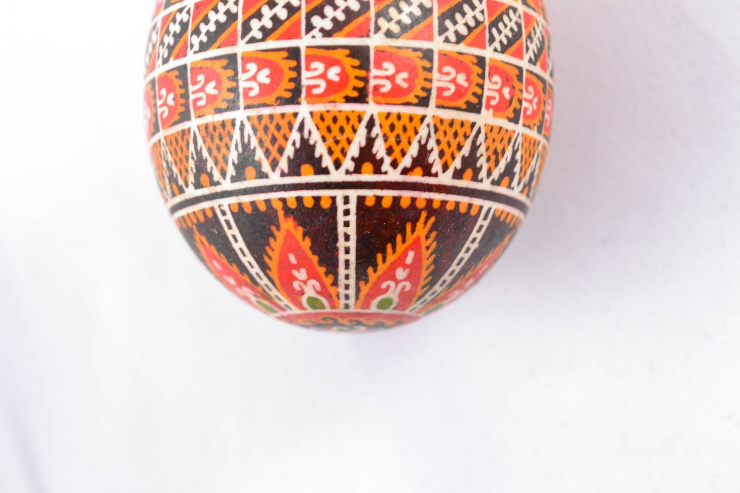 Handmade painted chicken egg with interesting pattern photo 5