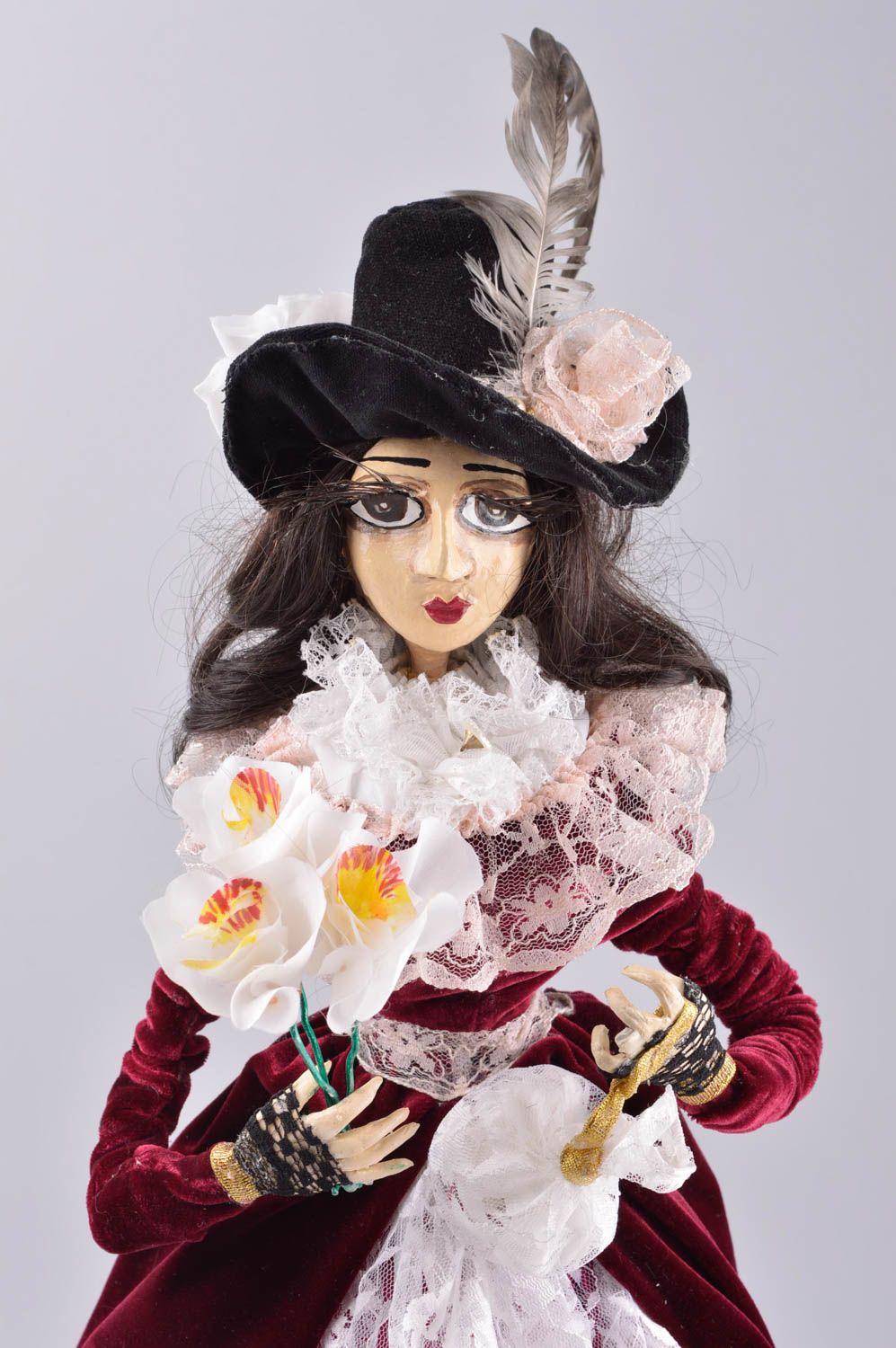 Handmade beautiful doll stylish textile cute doll ceramic doll present photo 4