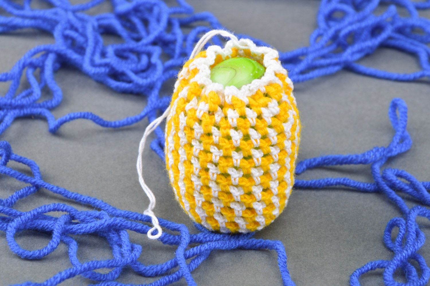Handmade Easter egg cover crochet of cotton threads photo 1