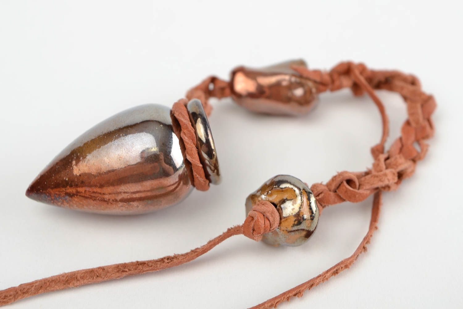 Handmade pendant unique ceramic necklace present for aromatherapy accessory photo 3