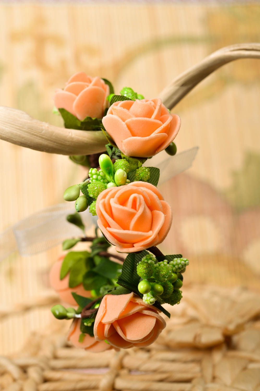 Pulsera con flores hermosa hecha a mano accesorio de moda bisutería de mujer  foto 1
